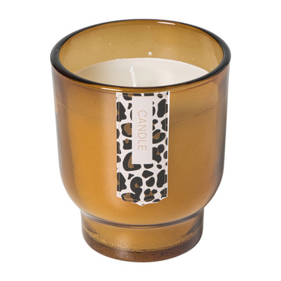 Kaars in glas – bruin – ø7.5×8.5 cm