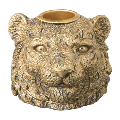 Dinerkaarshouder luipaard – goud – 7x7x6 cm