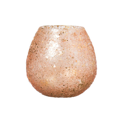 Waxinelichthouder sparkle – oranje – ø10×10 cm