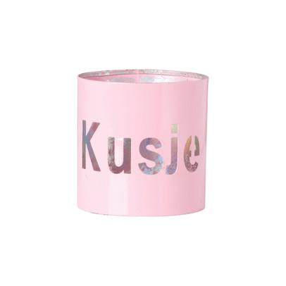 Waxinelichthouder kusje – roze – ø7.5×7.5 cm
