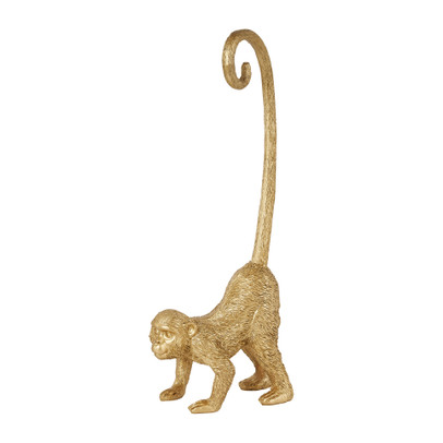 Beeldje aap – goud – 12,2×7,3×29,5 cm