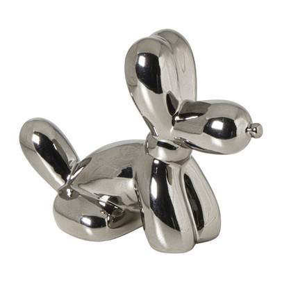 Ballon beeldje hond – zilver – 15.5x12x7 cm