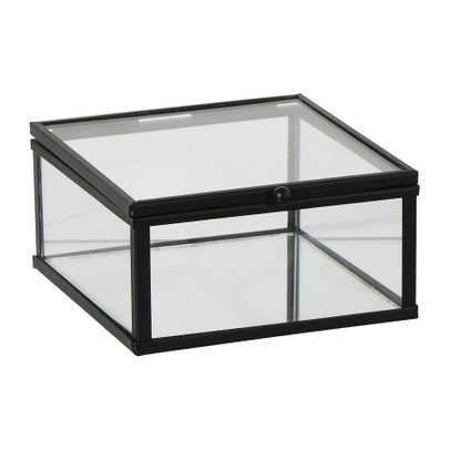 Zwart box glas klein – zwart/transparant – 5x10x10 cm