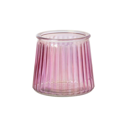 Waxinelichthouder roze – glas – ø8.3×7.3 cm
