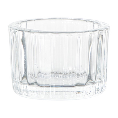 Waxinelichthouder ribbel – transparant – ø5.5×3.7 cm