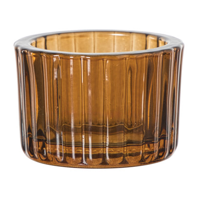 Waxinelichthouder ribbel – bruin – ø5.5×3.7 cm