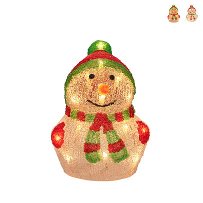Sneeuwpop met LED – diverse varianten – 23 cm