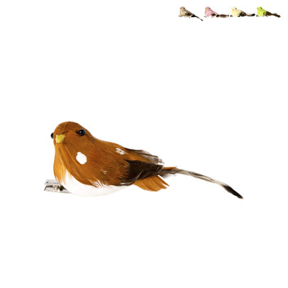 Vogel op clip – diverse kleuren – 12×5.5×3.5 cm