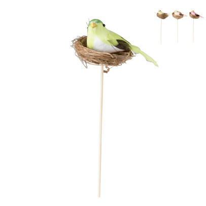 Vogelnestje op stok – diverse varianten – 24x11x7 cm