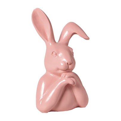 Beeldje haas – roze – 15.5×8.5×7 cm