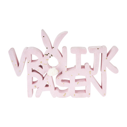 Vrolijk pasen – roze – 24×15 cm