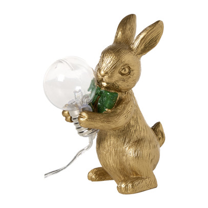 Lampje haas – goudkleurig – 10x7x5 cm