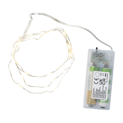 Zilverdraad verlichting met 20 LED lampjes – warm wit – 95 cm