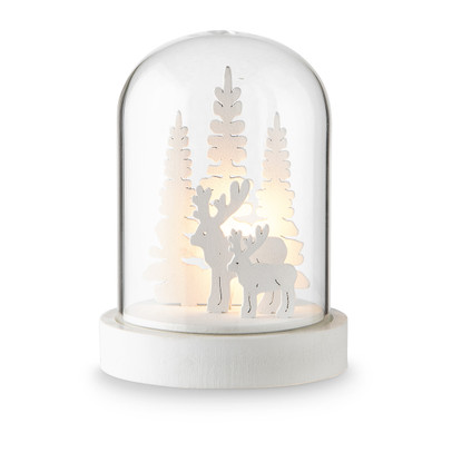 Stolp verlichting boom/rendier – 9x9x12 cm – wit