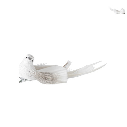 Vogel op clip – wit