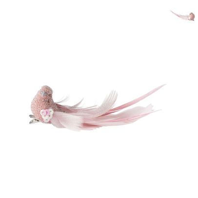 Vogel op clip – roze