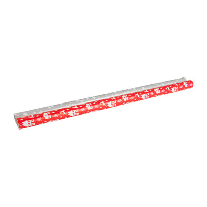 Cadeaupapier kerst – rood/zilver – set van 2