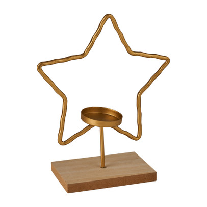 Theelichthouder ster – goud