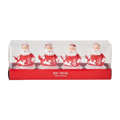 Waxinelicht santa – 4 stuks