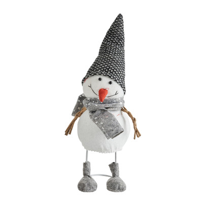 Sneeuwpop muts grijs – 30 cm