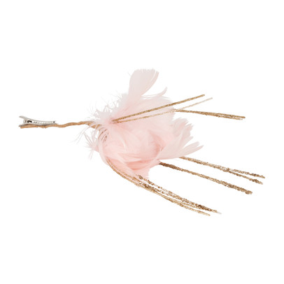 Veren op clip – roze – 25 cm