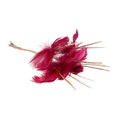 Veren op clip – rood – 25 cm
