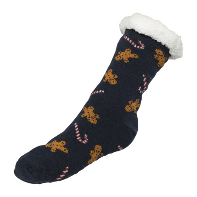 X mas huissok gingerbread – blauw – one size