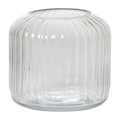 Windlicht ribbel klein – grijs – ø17.7×15.3 cm