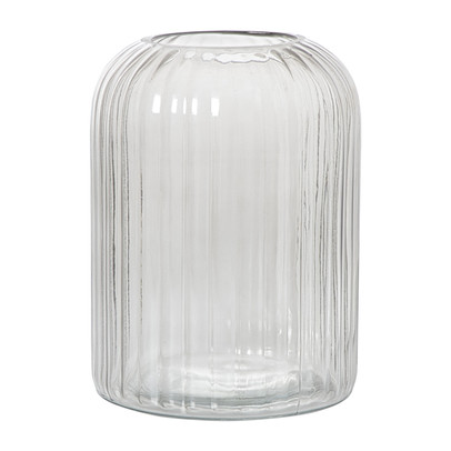 Windlicht ribbel groot – grijs – ø17.7×23.5 cm