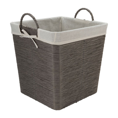 Wasmand Batavia met voering – grijs – 35x35x36 cm