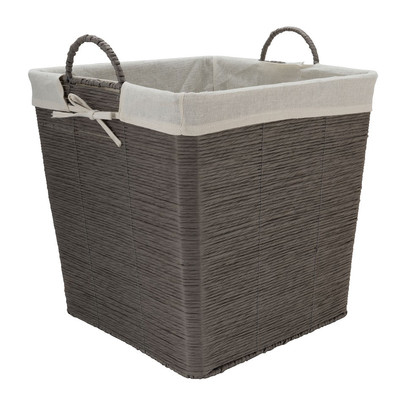 Wasmand Batavia met voering – grijs – 40x40x40 cm