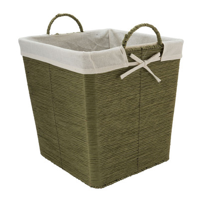 Wasmand Batavia met voering – groen – 35x35x36 cm