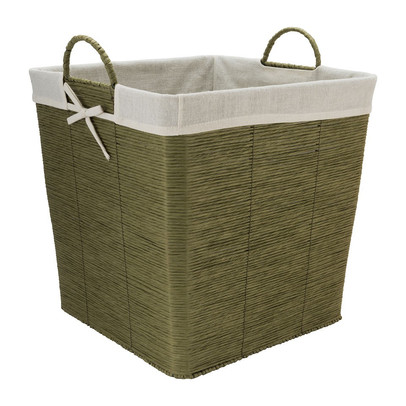 Wasmand Batavia met voering – groen – 40x40x40 cm