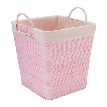 Wasmand Batavia met voering – roze – 30x30x32 cm