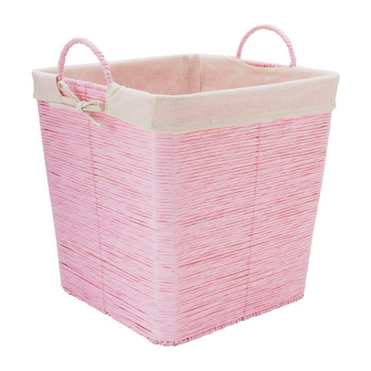 Wasmand Batavia met voering – roze – 35x35x36 cm