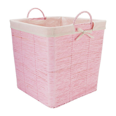 Wasmand Batavia met voering – roze – 40x40x40 cm