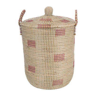 Wasmand Cobra – roze/wit – 43×52 cm