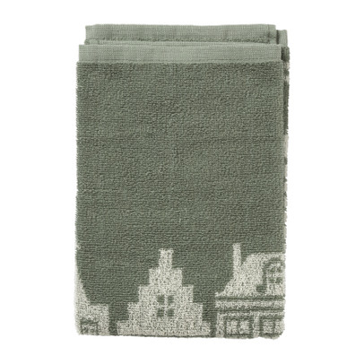 Keukendoek huisjes – groen – 50×50 cm
