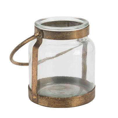 Lantaarn – glas/metaal – 16×18.5 cm
