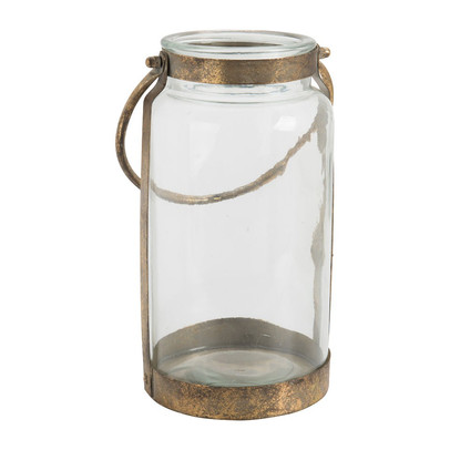 Lantaarn – glas/metaal – 17×30 cm