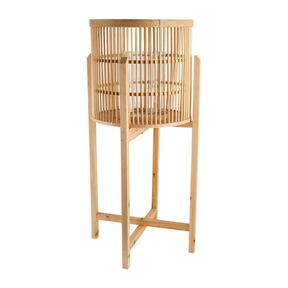 Bamboe lantaarn op voetjes – naturel – 30×60 cm
