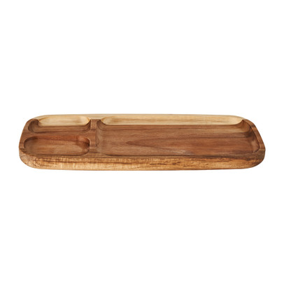 Acacia plateau met 3 vakjes – 32,5×13.5 cm