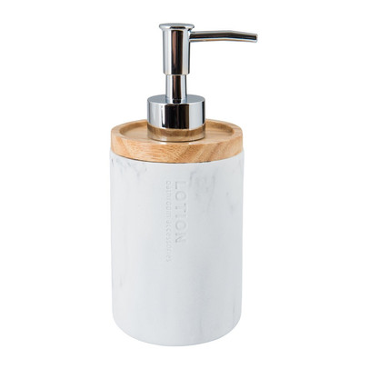 Zeepdispenser marmer – wit – 18.5 cm hoog