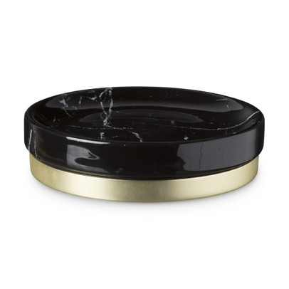Zeepschaaltje marmer – zwart/goud