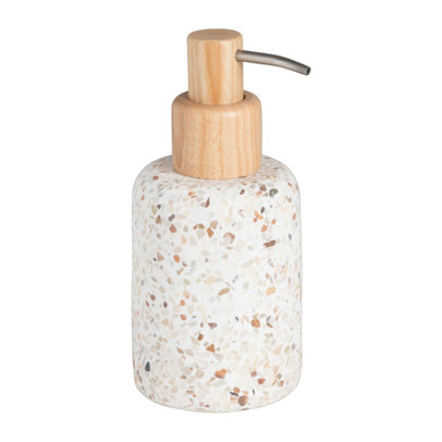 Zeeppompje Terrazzo – wit – ø7.6×17 cm