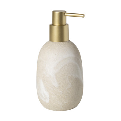 Zeeppompje marmer – beige – ø8×18 cm