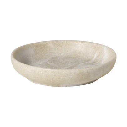 Zeepschaaltje marmer – beige – ø11×2.5 cm