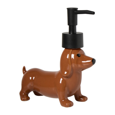 Zeeppompje teckel – bruin – 13x13x6 cm