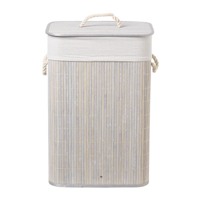 Wasmand bamboe – grijs – 72 liter