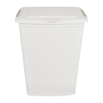 Wasbox gevlochten – 50 liter – wit